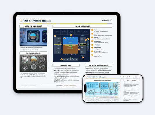 FAA ATP notes on an iPad and an iPhone