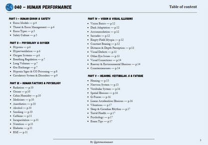 Human Performance & Limitation - Revision Sheet