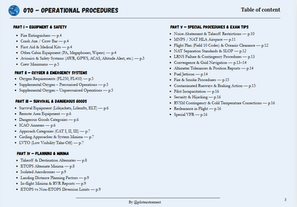 Operational Procedures - Revision Sheet