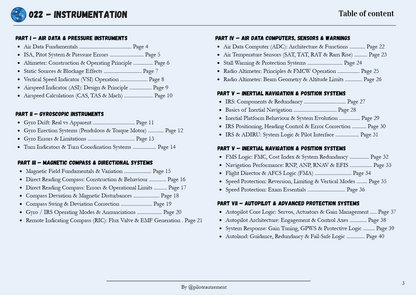 Instrumentation - Revision Sheet